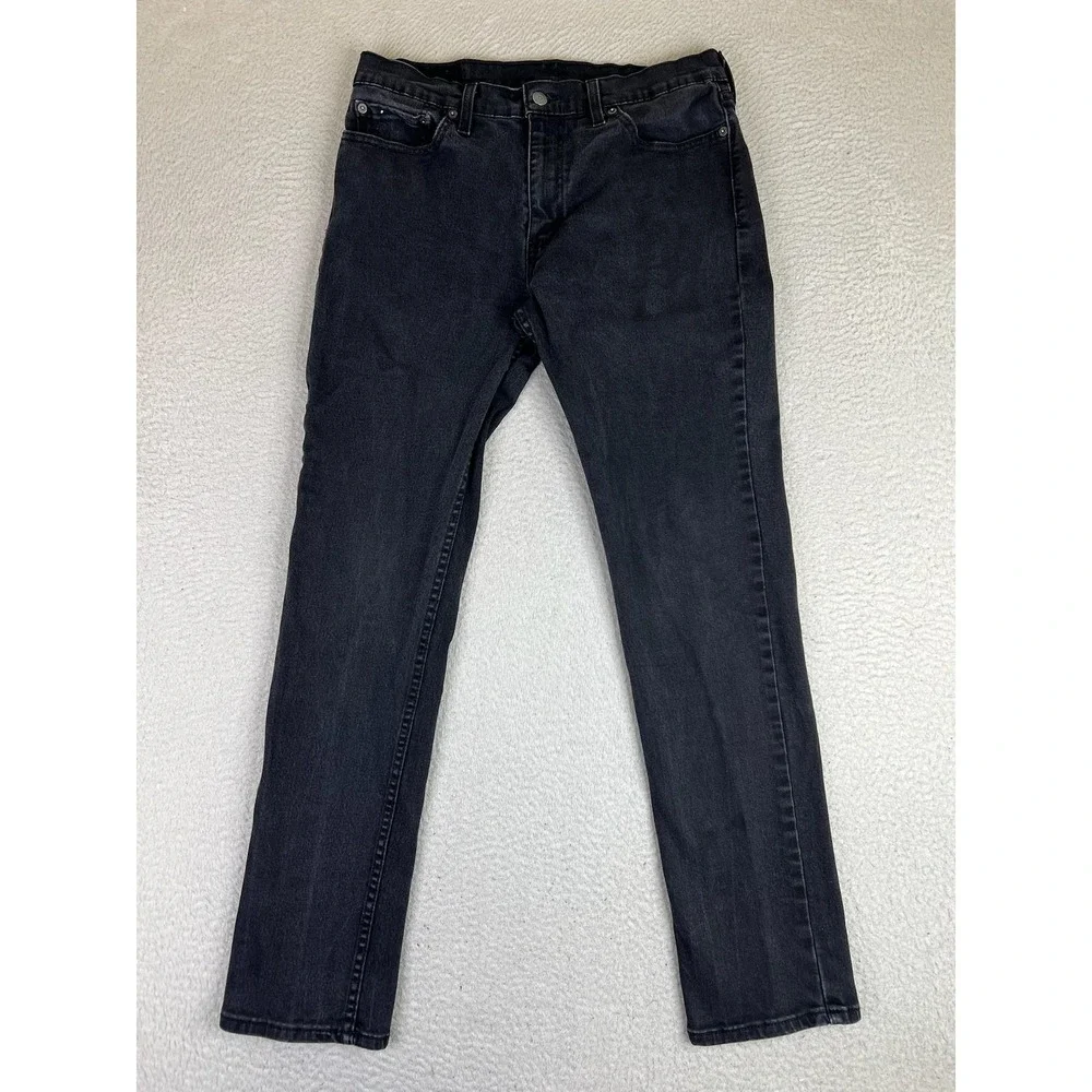 Levis 511 Jeans Mens 33x32 Gray Slim Tapered Stretch Denim Pants Dark Wash